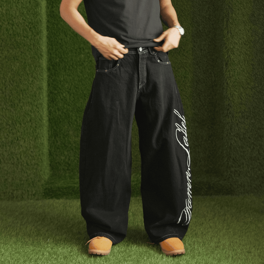 BLACKED OUT JEANS (embroidery)