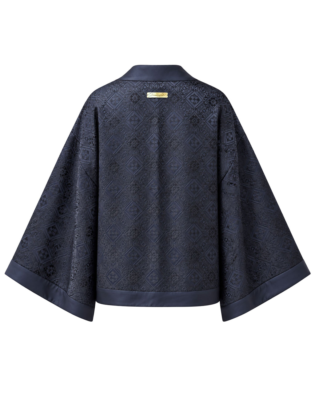 Navy Jacquard Grid Kimono (Womens)