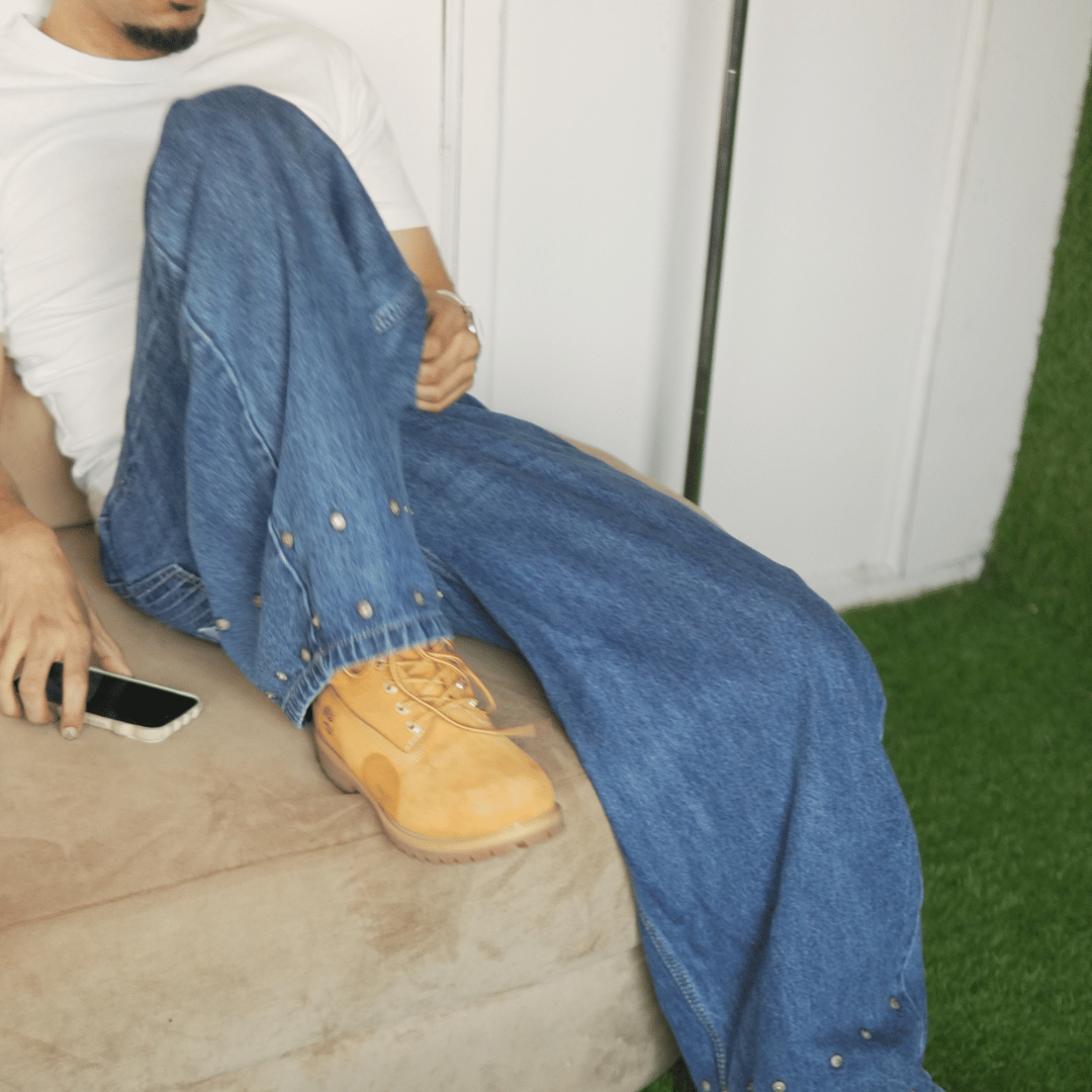 HEISENBERG BLUE WASHED JEANS (BOTTOM LINED)