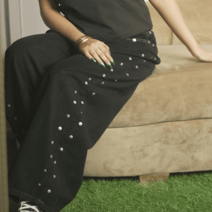 BLACKED OUT JEANS (Side Lined)