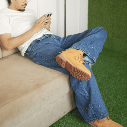 HEISENBERG BLUE WASHED JEANS (BOTTOM LINED)