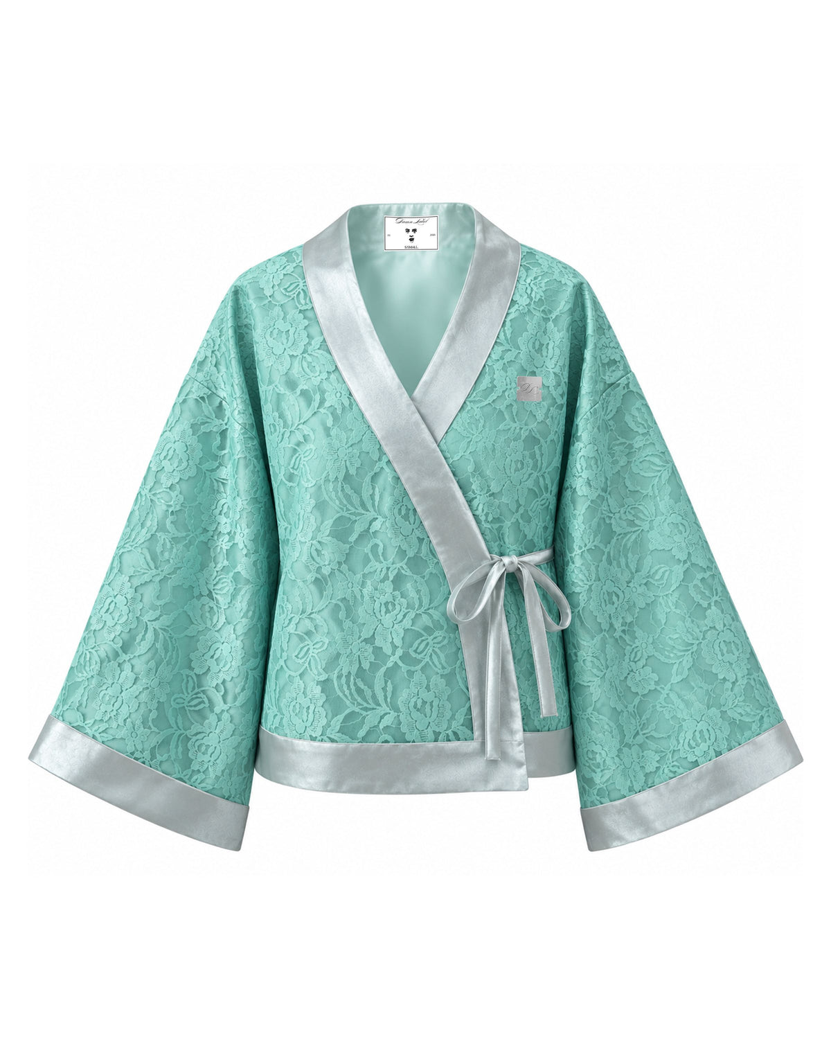 Teal Flora Lace Kimono (Womens)