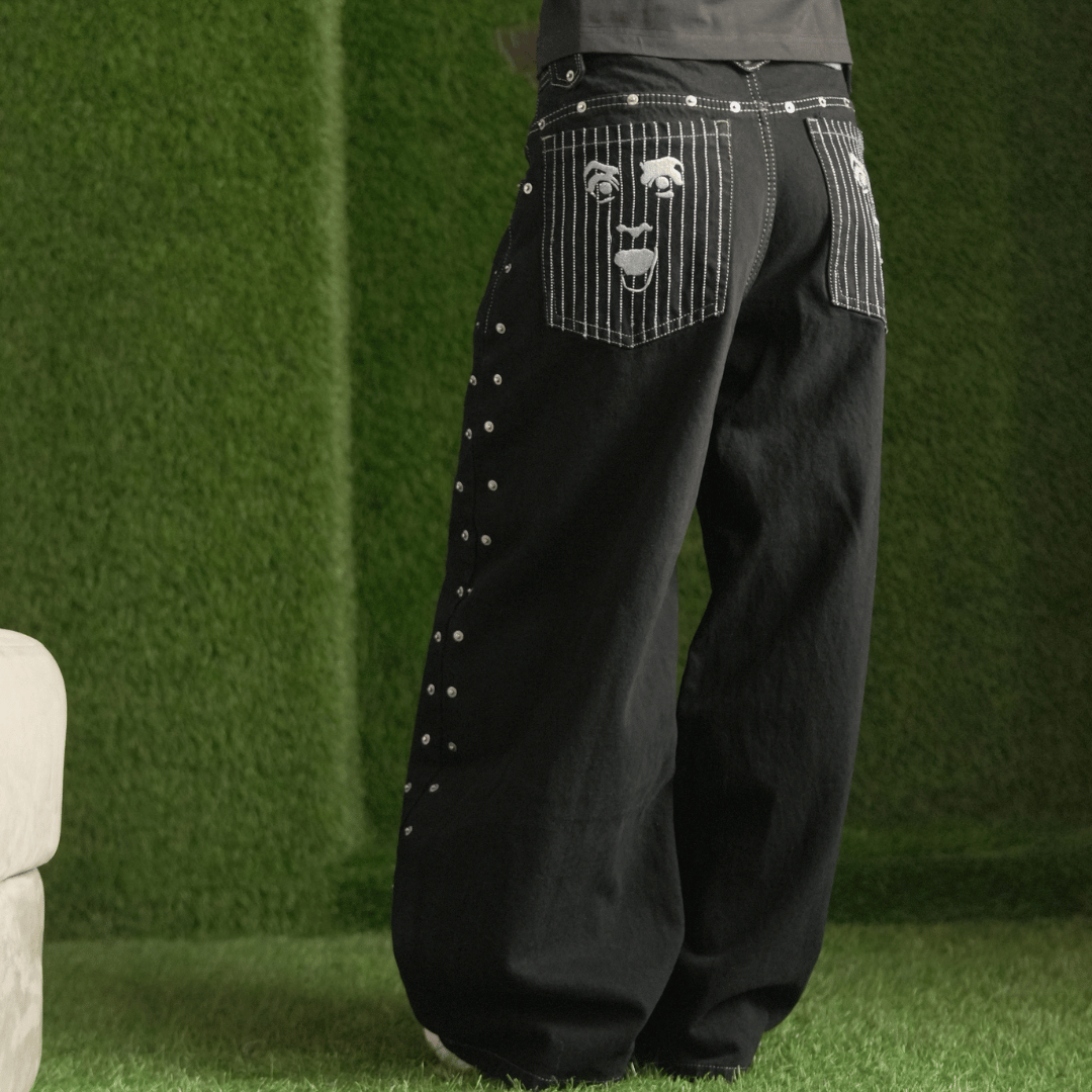 BLACKED OUT JEANS (Side Lined)