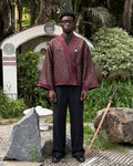 Maroon Seaweed Texture Kimono (Mens)