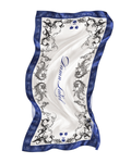 Damn Label Ornate Scarf ( Blue Borders )