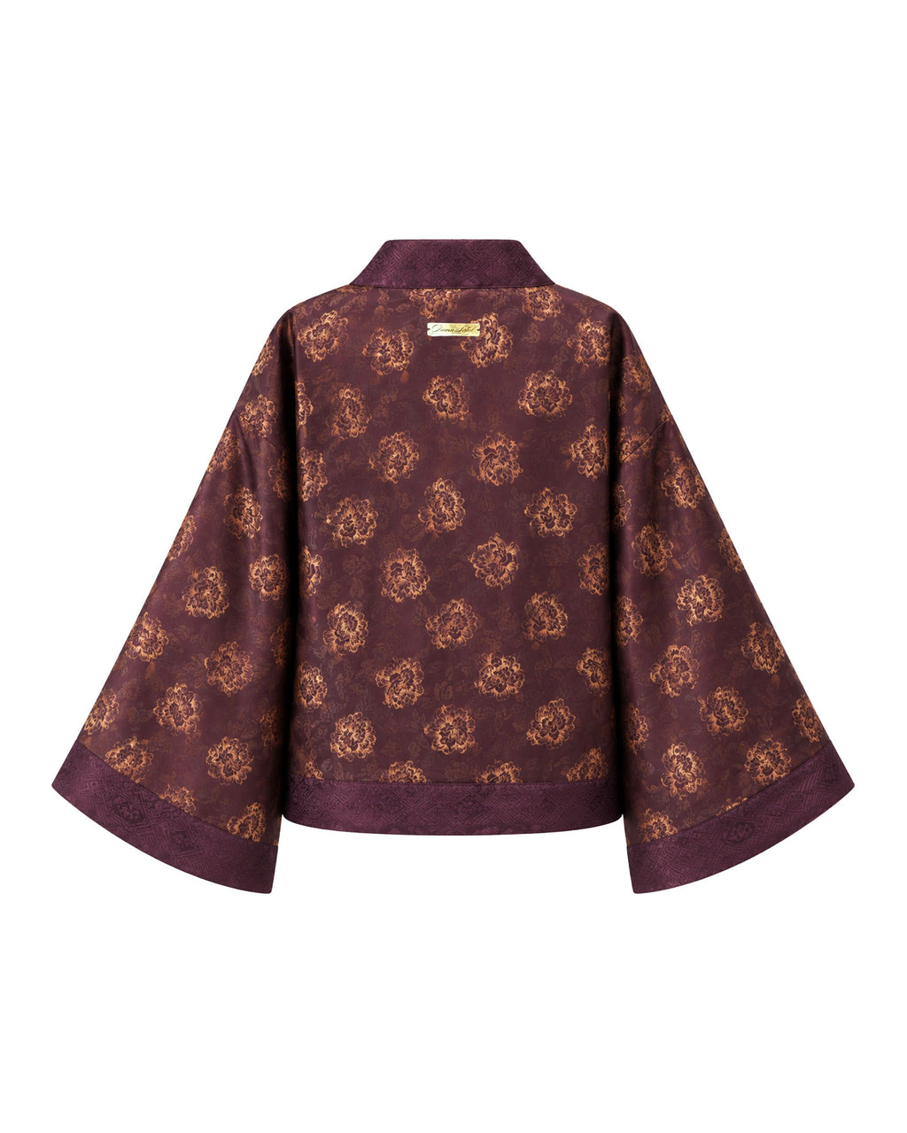 Burgundy Gold Blossom Kimono (Mens)