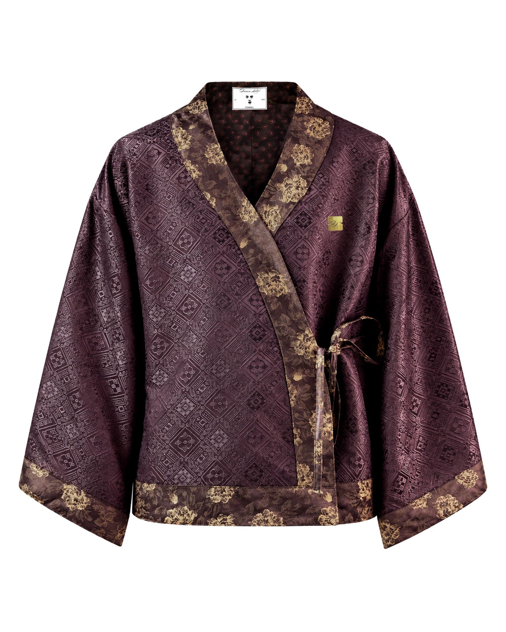 Plum Floral Monogram Kimono (Mens)