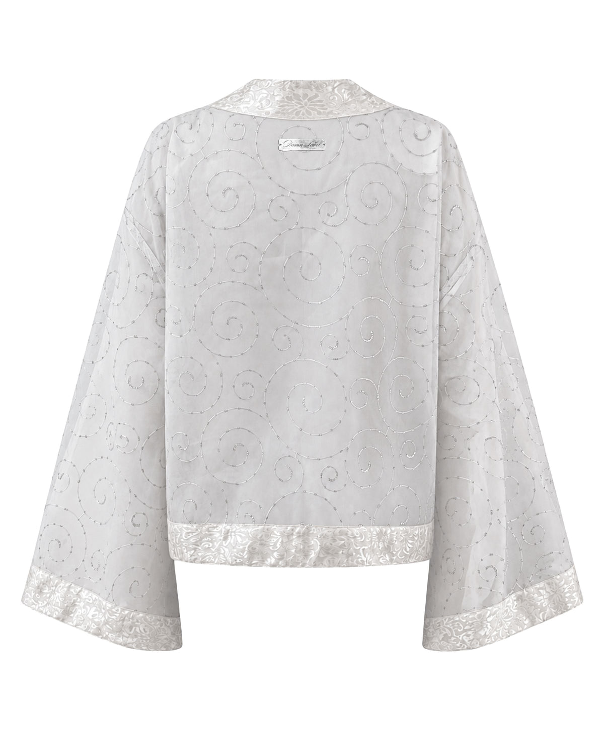 Silver Sequin Swirl Kimono (Womens)