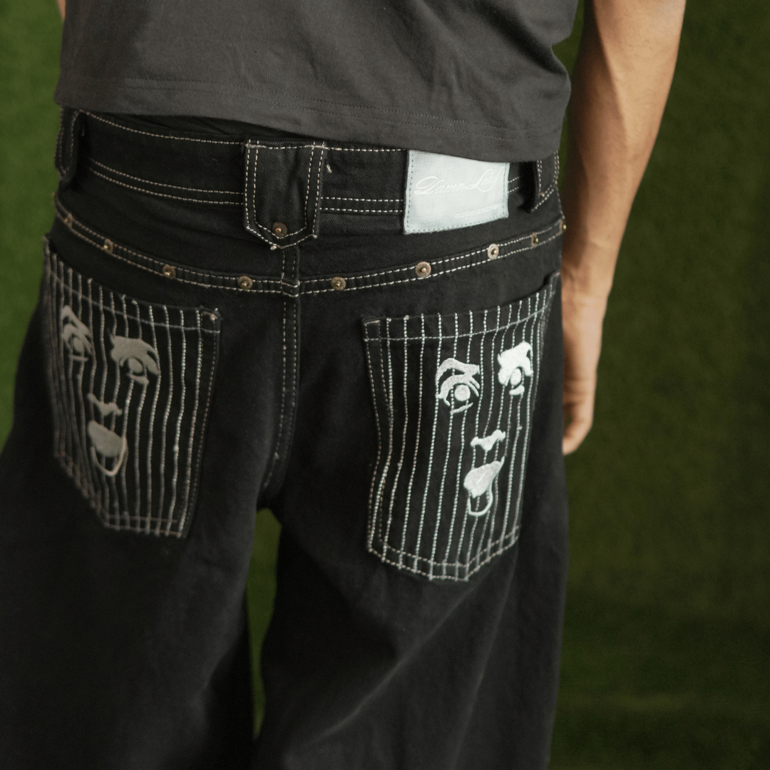 BLACKED OUT JEANS (Bottom Lined)