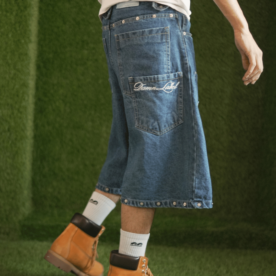 HEISENBERG BLUE WASHED DENIM JORTS