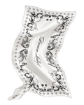 Damn Label Baroque Ornate Scarf ( White & black )