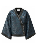 Teal Seaweed Textured Kimono (Womens)