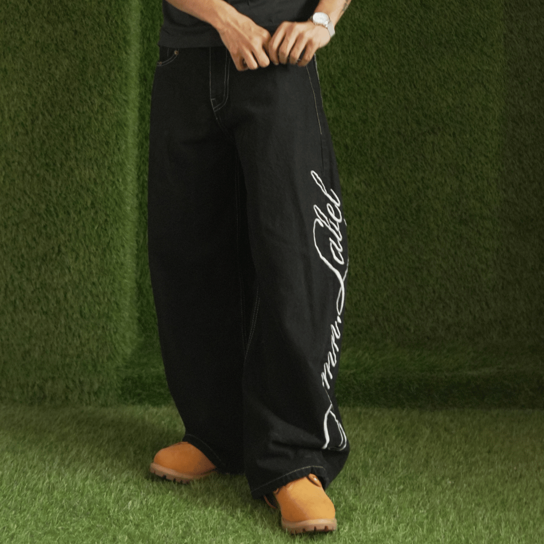 BLACKED OUT JEANS (embroidery)