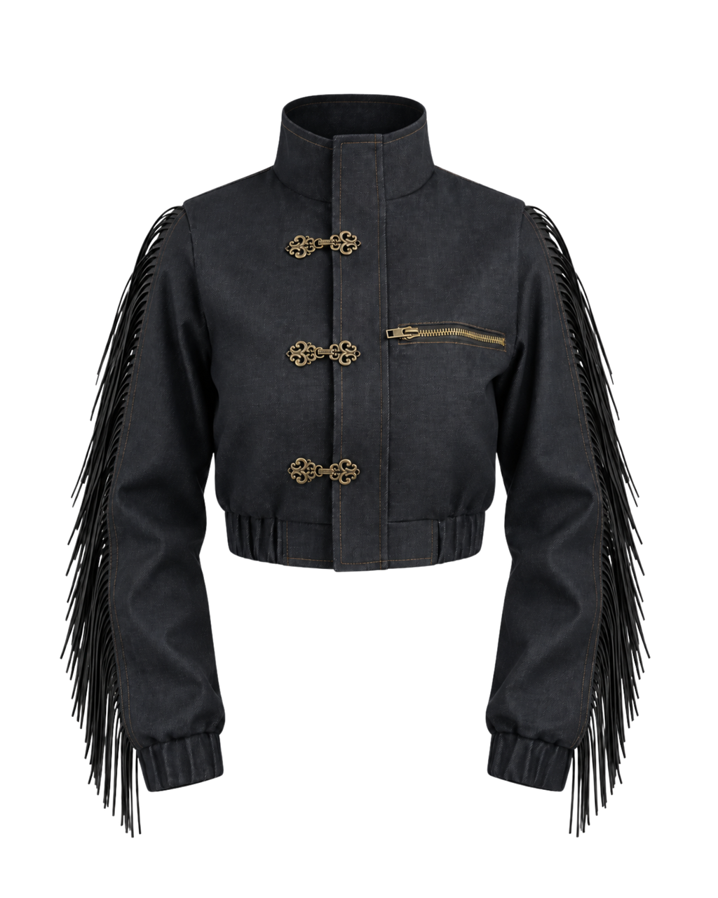 Baroque Minimal Cropped Denim Jacket (Pre-book)