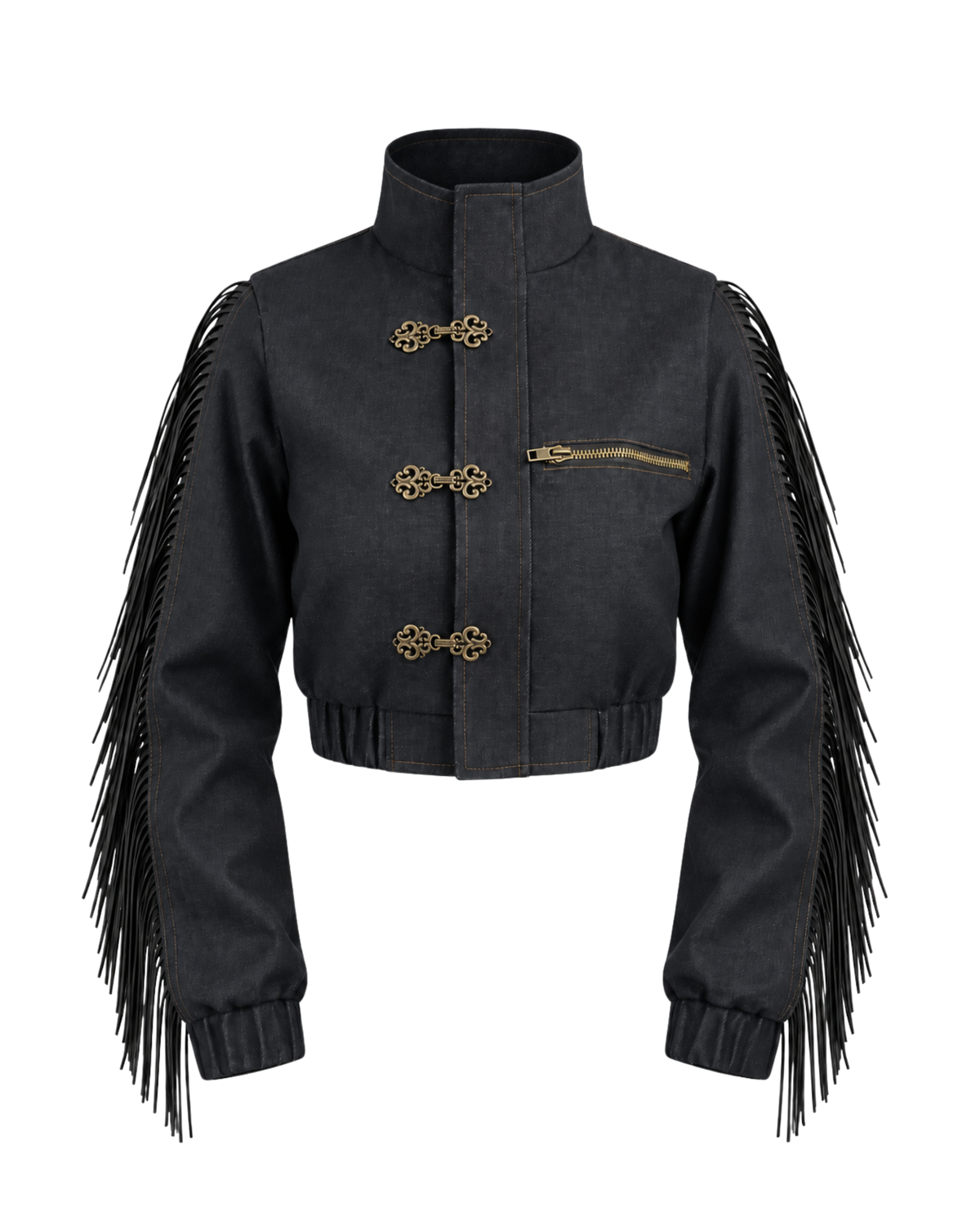 Baroque Minimal Cropped Denim Jacket (Pre-book)
