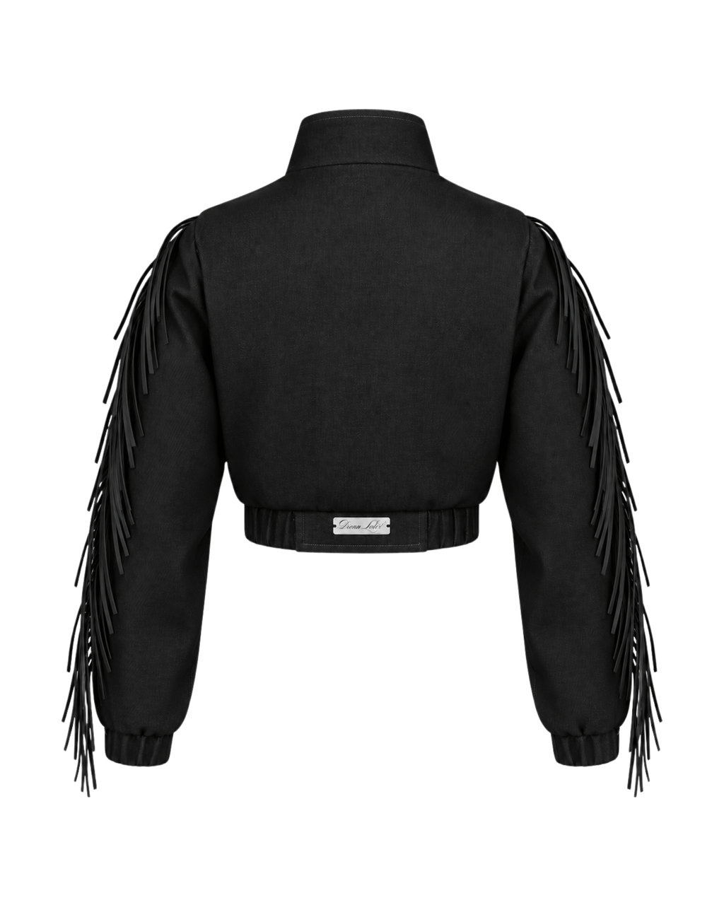 Baroque Minimal Cropped Denim Jacket Black (Pre-order)