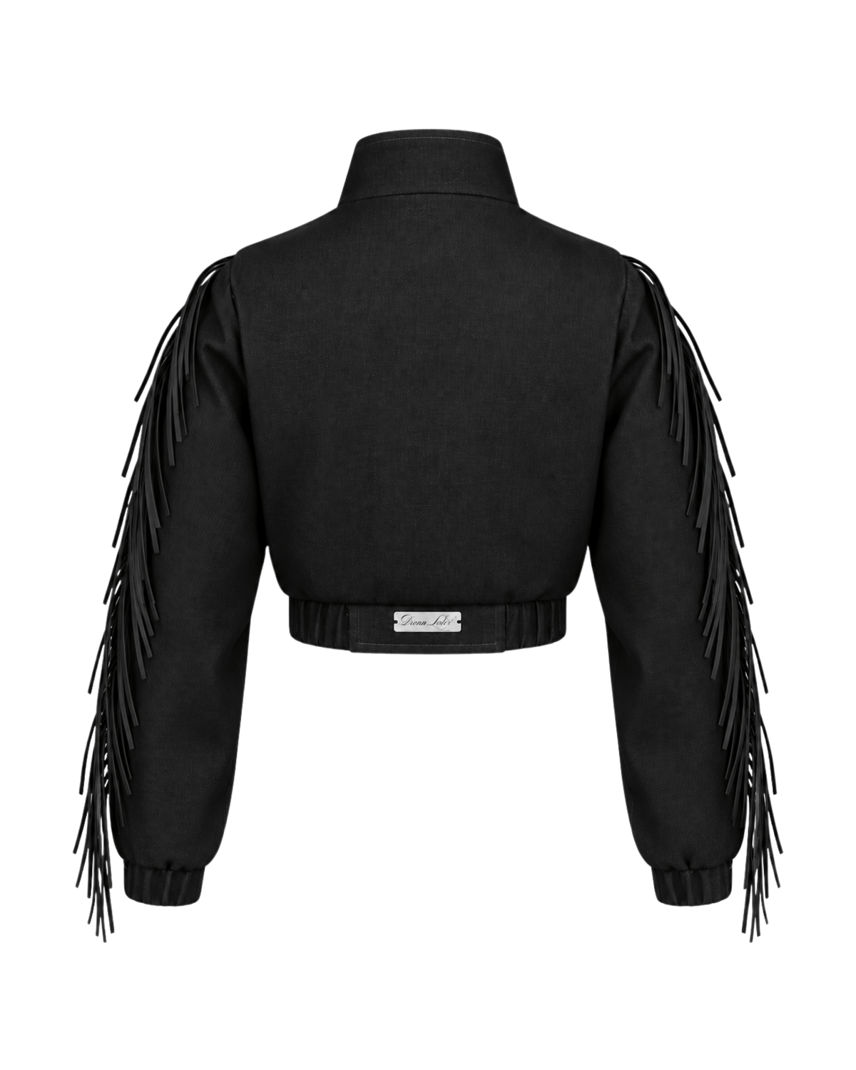 Baroque Minimal Cropped Denim Jacket Black (Pre-order)