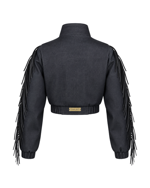 Baroque Minimal Cropped Denim Jacket (Pre-book)