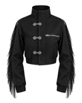 Baroque Minimal Cropped Denim Jacket Black (Pre-order)