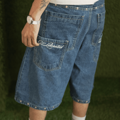 HEISENBERG BLUE WASHED DENIM JORTS