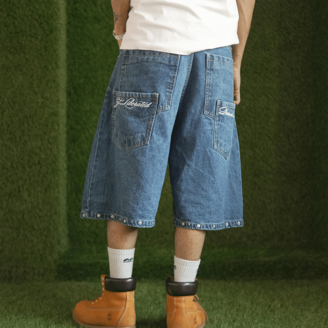 HEISENBERG BLUE WASHED DENIM JORTS