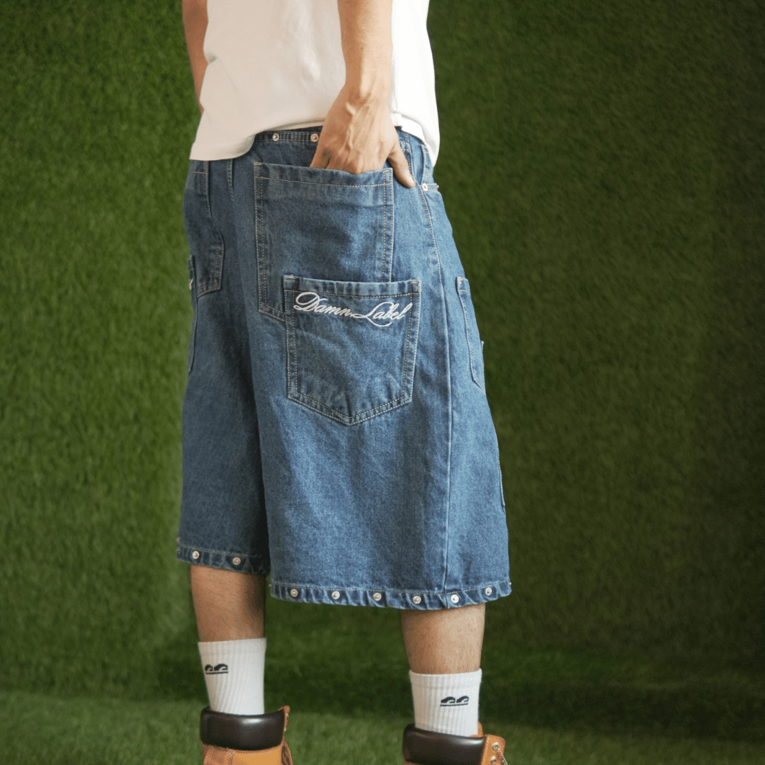 HEISENBERG BLUE WASHED DENIM JORTS