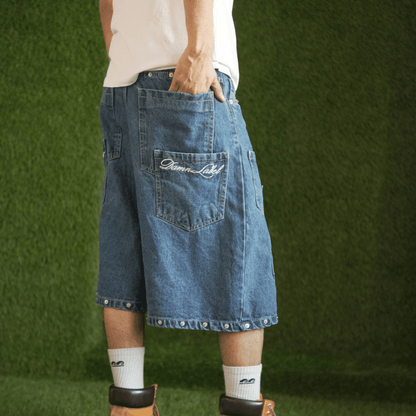 HEISENBERG BLUE WASHED DENIM JORTS