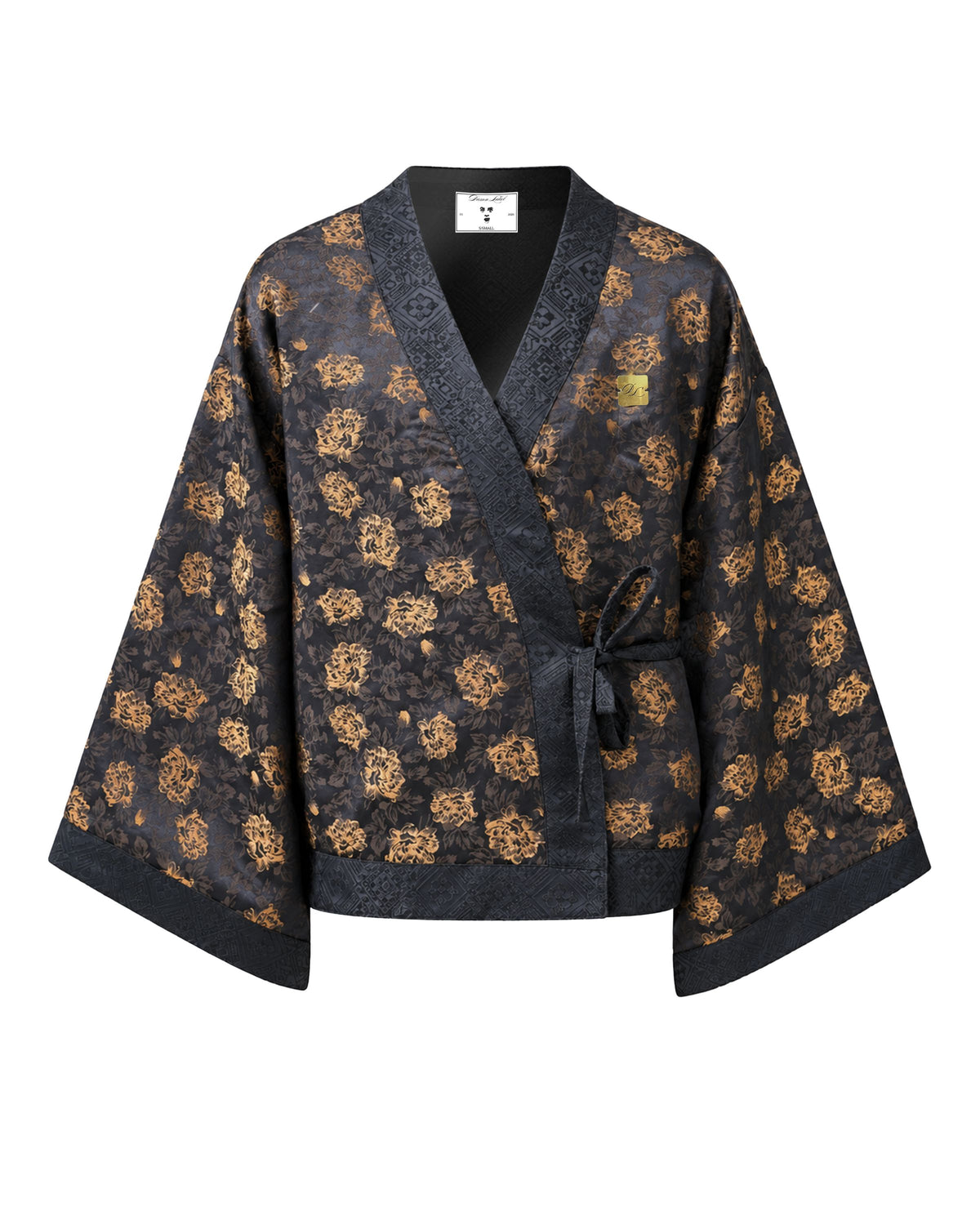 Navy Gold Flora Kimono (Womens)
