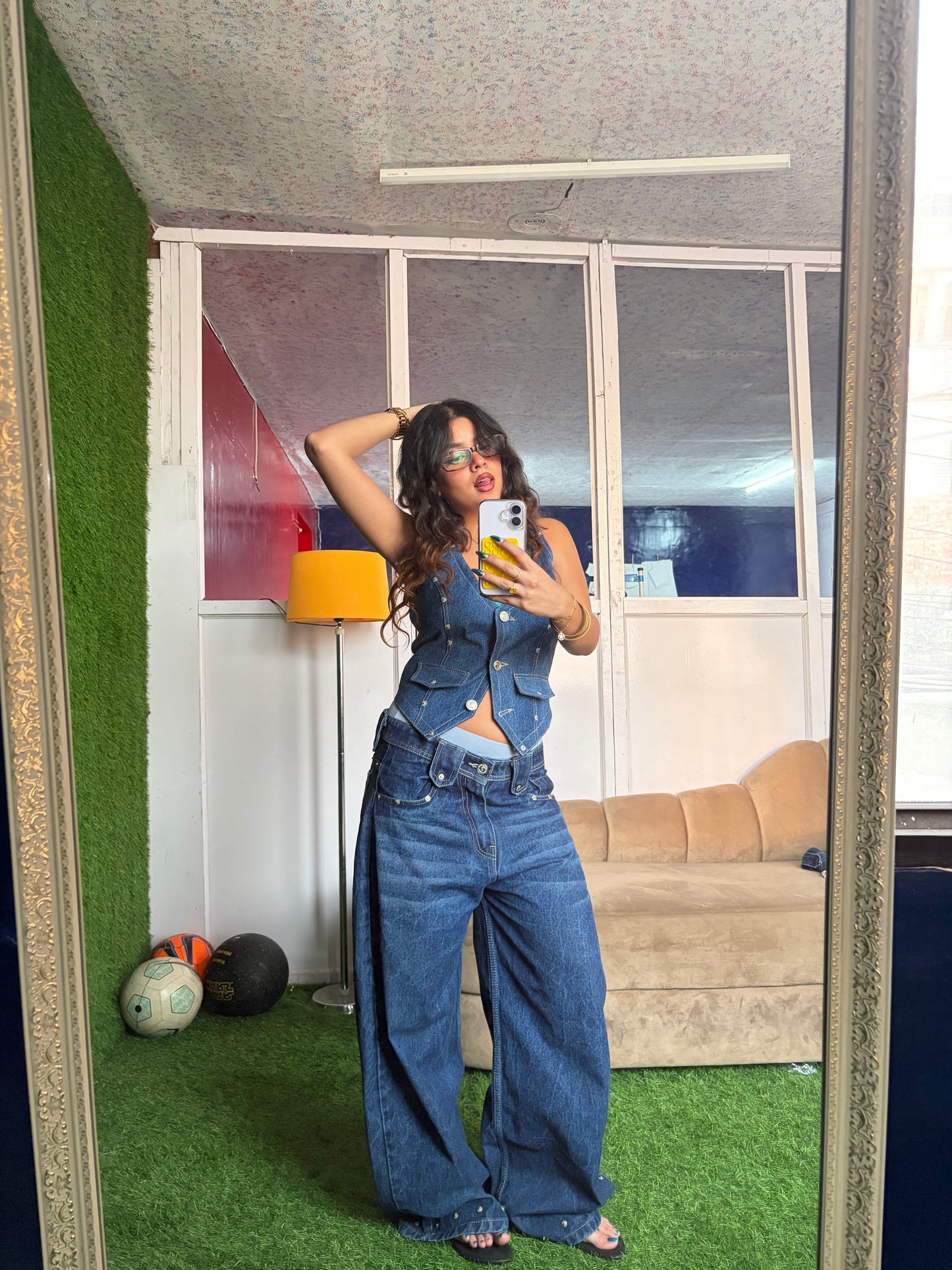 HEISENBERG BLUE WASHED JEANS (BOTTOM LINED)