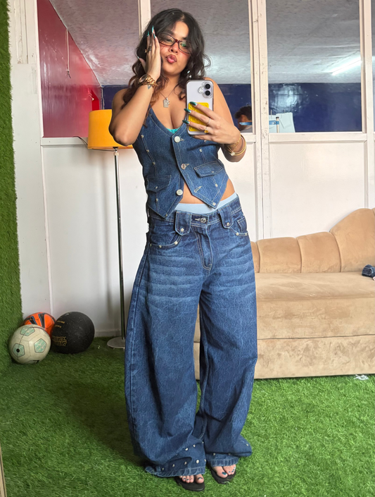 HEISENBERG BLUE WASHED JEANS (BOTTOM LINED)