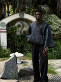 Teal Seaweed Textured Kimono (Mens)