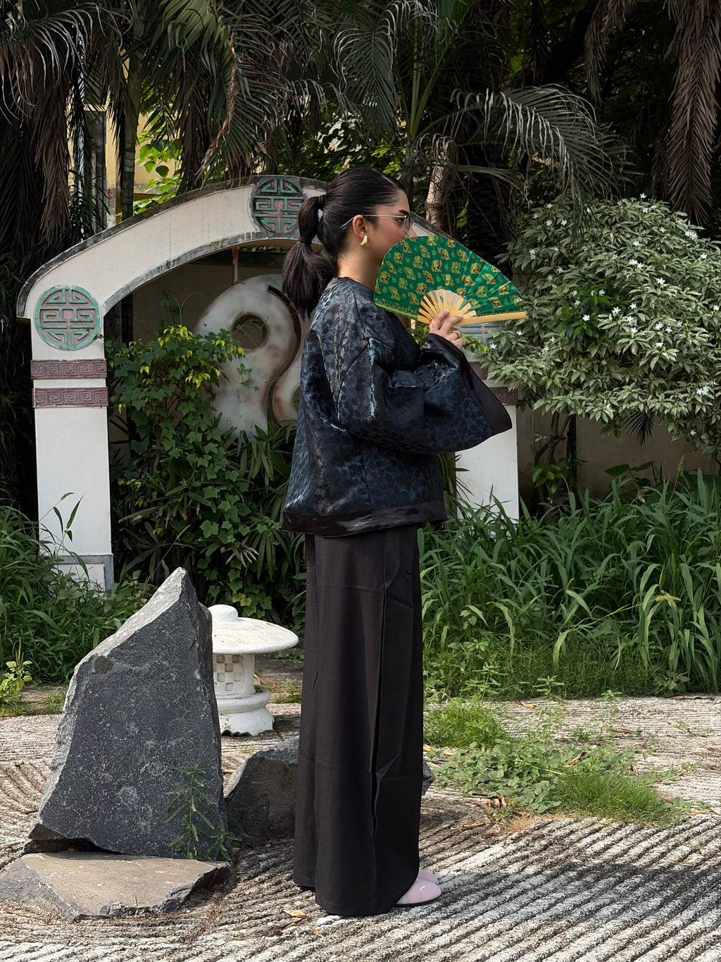Teal Seaweed Textured Kimono (Womens)
