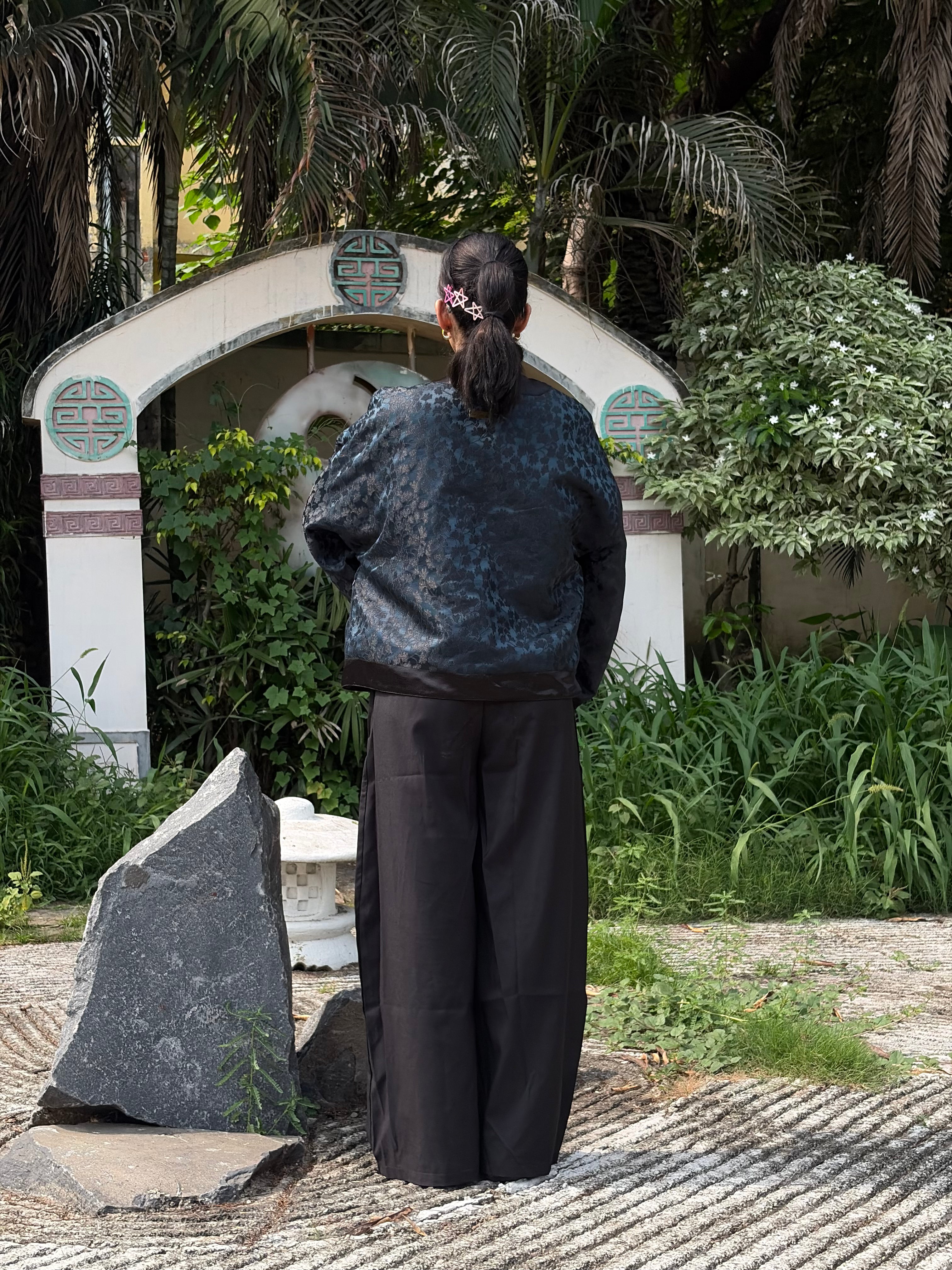Teal Seaweed Textured Kimono (Womens)