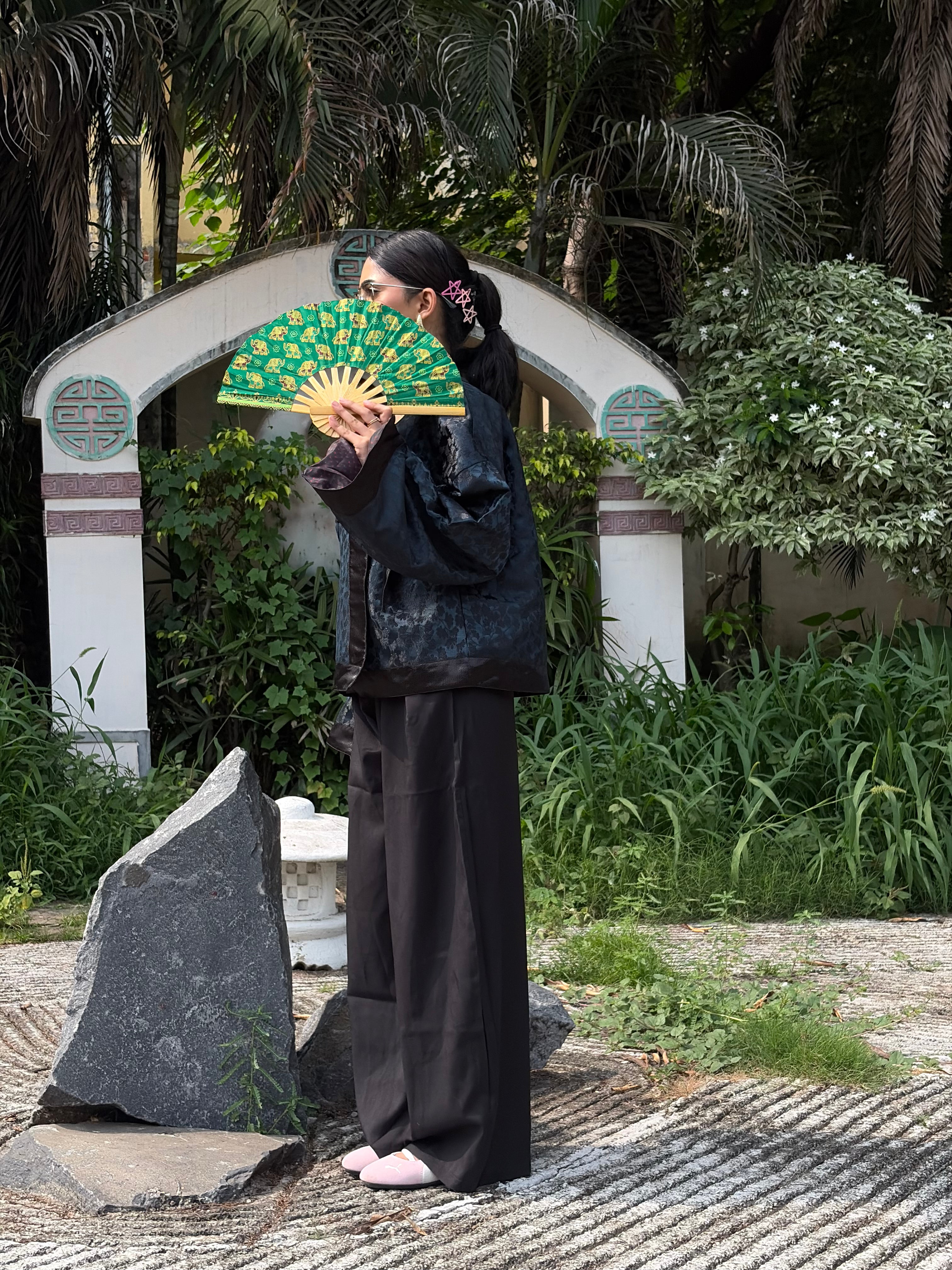 Teal Seaweed Textured Kimono (Womens)