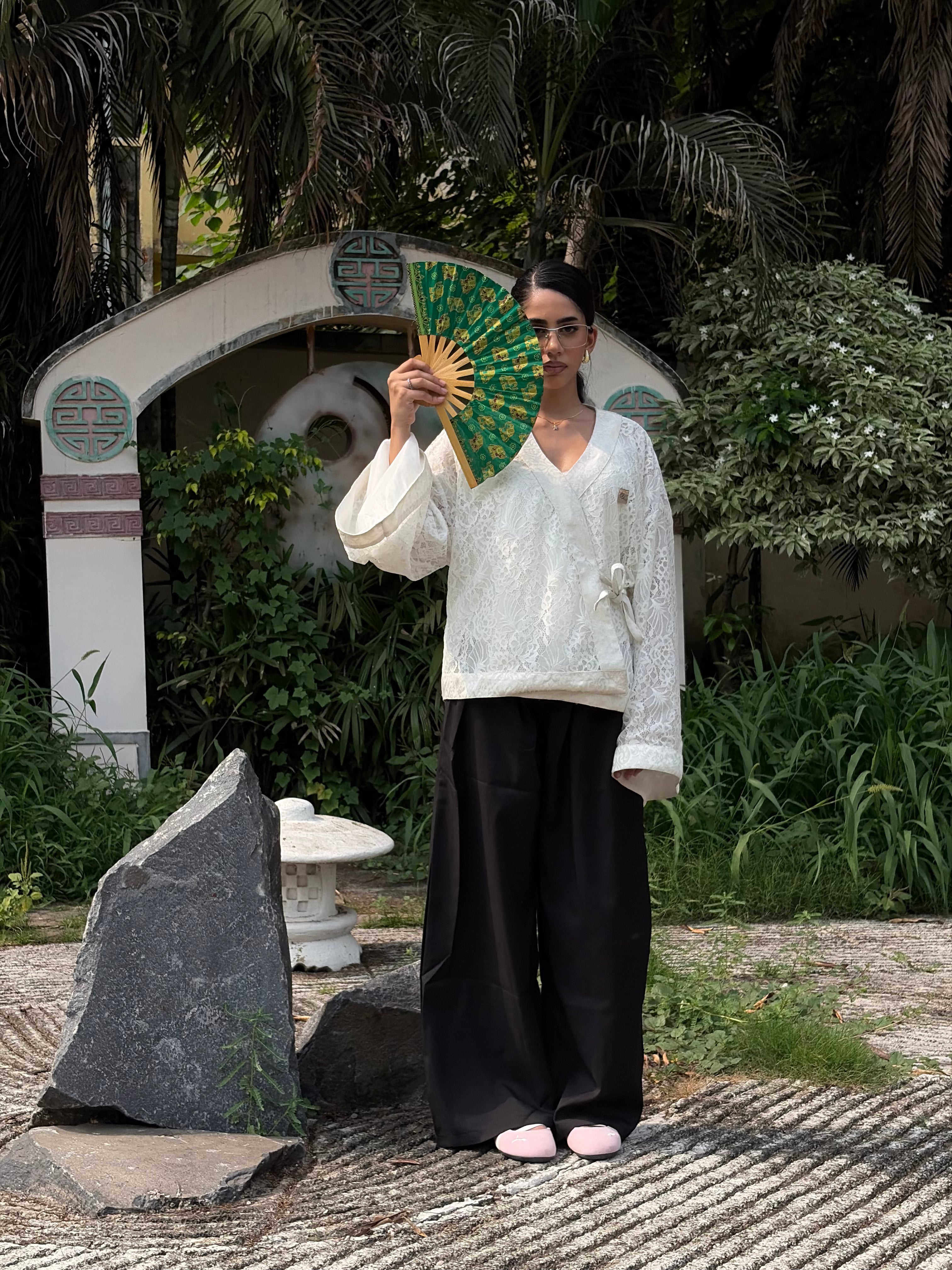 White Flora Lace Kimono (Womens)
